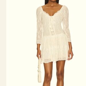 NWT LoveShackFancy Deeba Mini Dress in Cream size 00